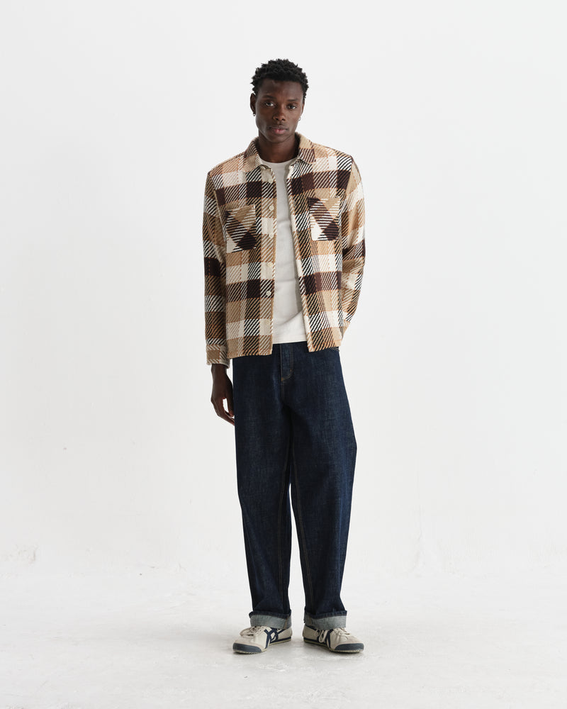 Whiting - Natural And Brown Pike Check Overshirt