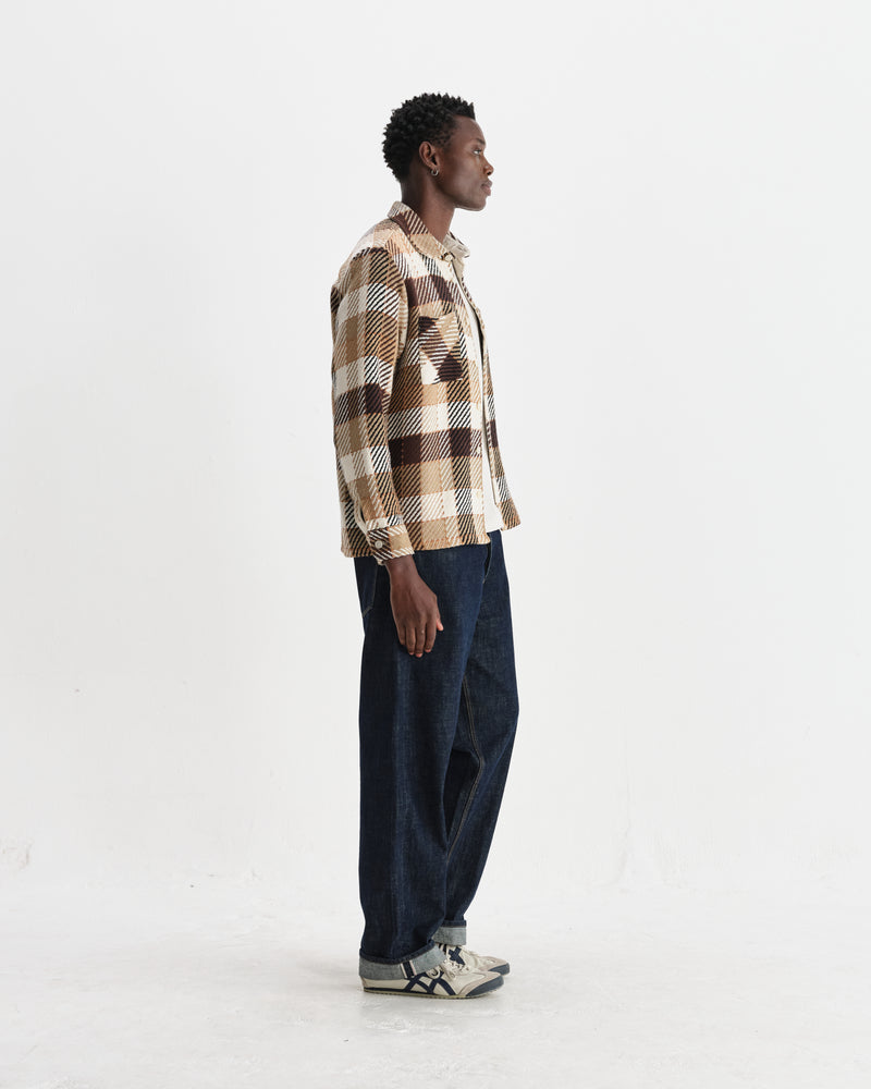 Whiting - Natural And Brown Pike Check Overshirt