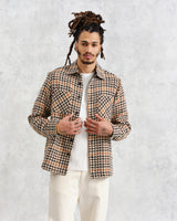 wax london Whiting - Natural Houndstooth-Weave Overshirt