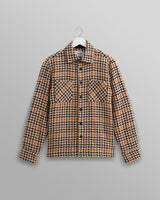 wax london Whiting - Natural Houndstooth-Weave Overshirt