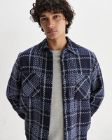 Whiting - Navy And Grey Wave Check Overshirt