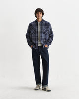 Whiting - Navy And Grey Wave Check Overshirt