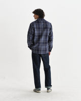 Whiting - Navy And Grey Wave Check Overshirt