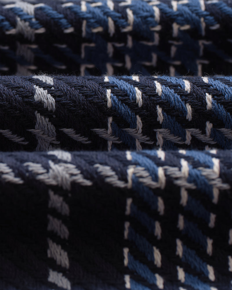 Whiting - Navy And Grey Wave Check Overshirt