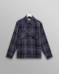 Whiting - Navy And Grey Wave Check Overshirt