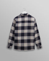 wax london Whiting - Navy And Multicolour Hutton Check Overshirt