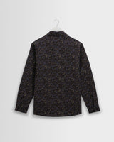 wax london men's Whiting - Navy Camo Jacquard Overshirt