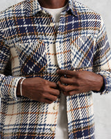 wax london Whiting - Navy Charlton Check Overshirt