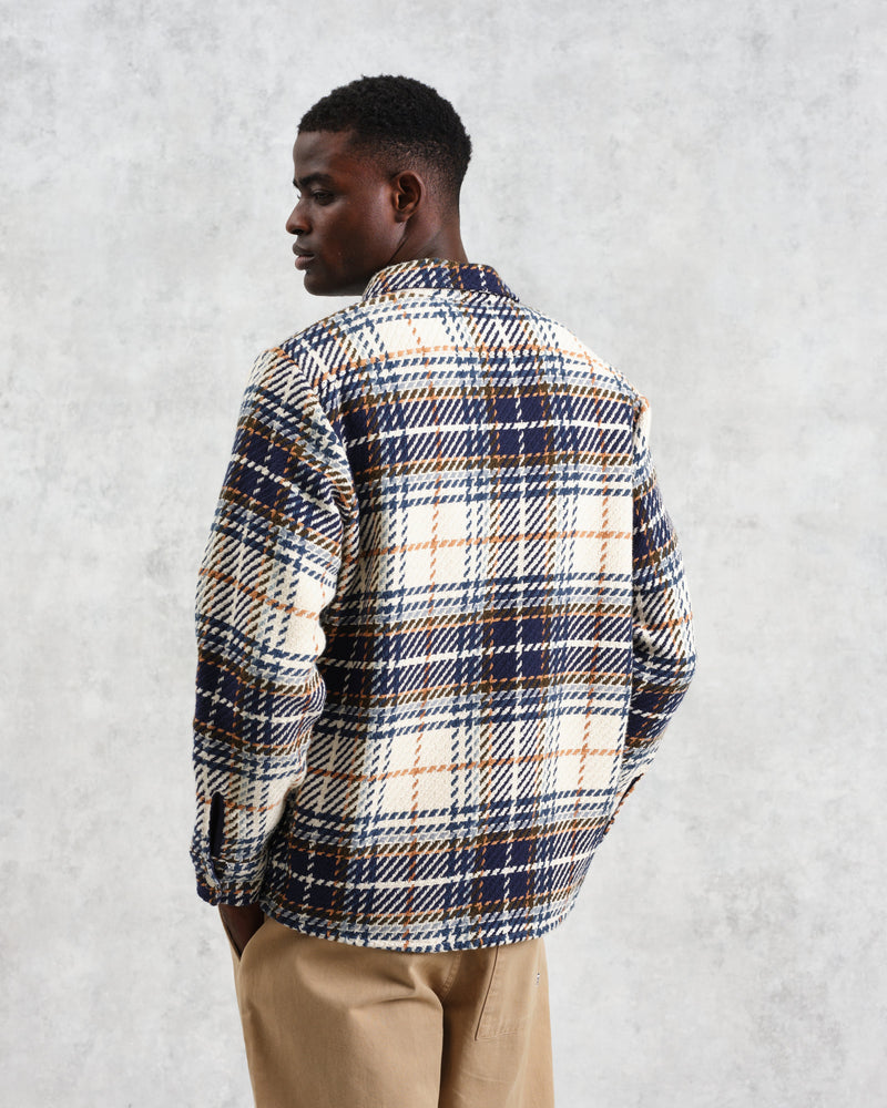 wax london Whiting - Navy Charlton Check Overshirt