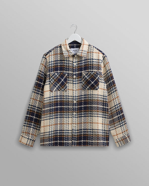 wax london Whiting - Navy Charlton Check Overshirt