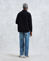 wax london Whiting - Navy Jumbo Corduroy Overshirt