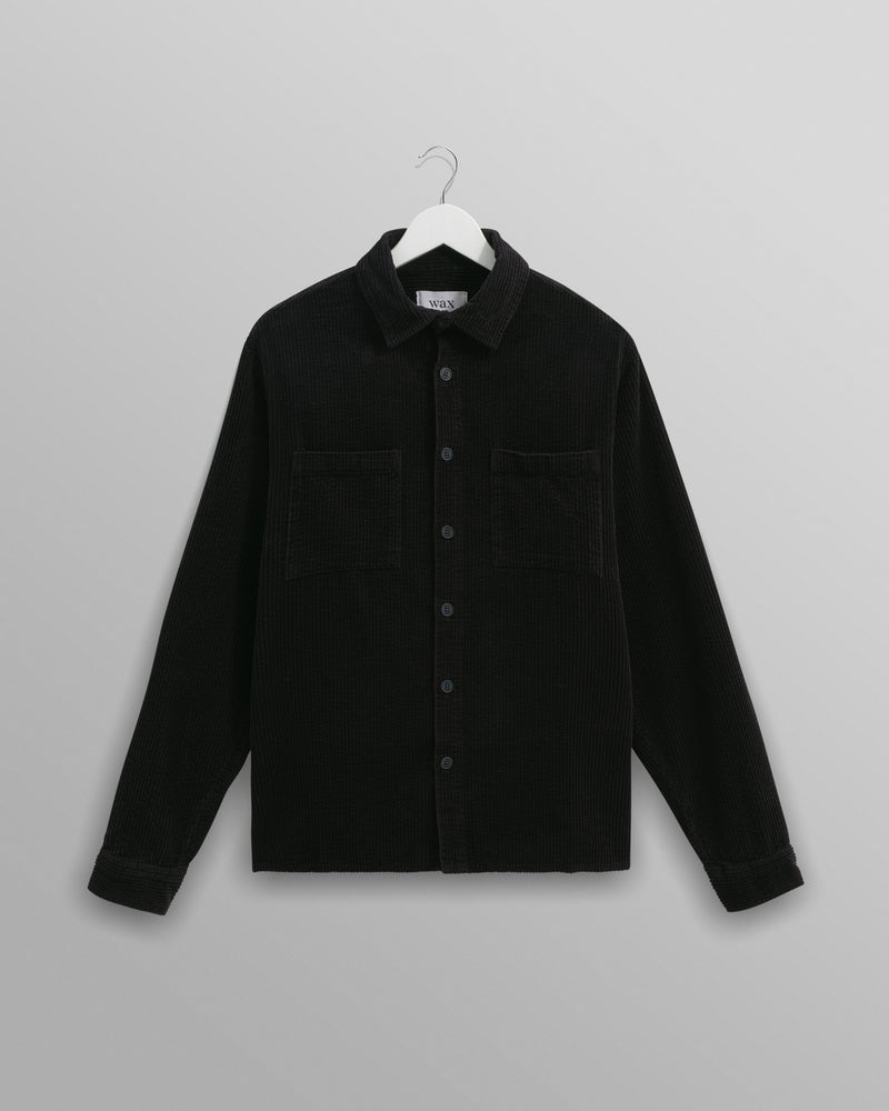 wax london Whiting - Navy Jumbo Corduroy Overshirt