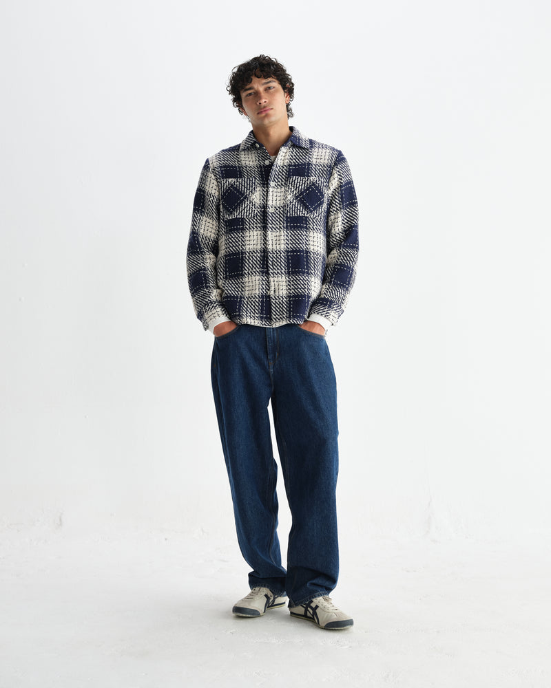 Men's Navy Marine Beatnik Overshirt | Wax London
