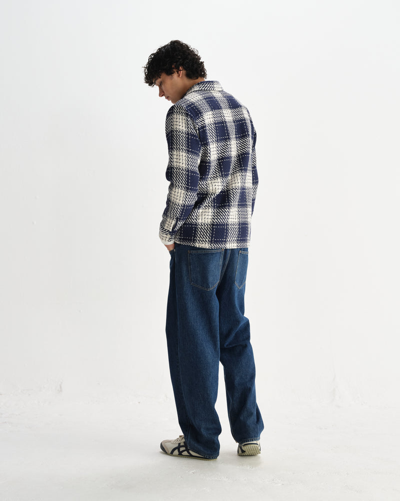 Men's Navy Marine Beatnik Overshirt | Wax London