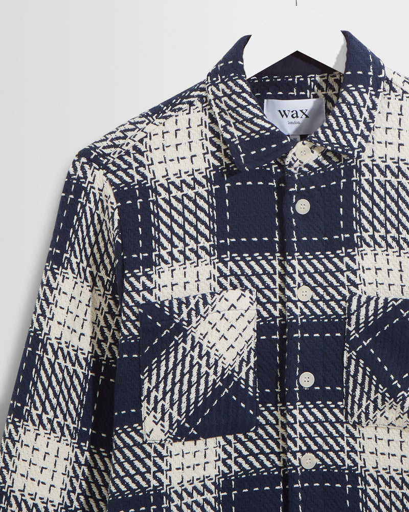 Men's Navy Marine Beatnik Overshirt | Wax London