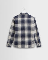 wax london men's Whiting - Navy Marine Beatnik Overshirt