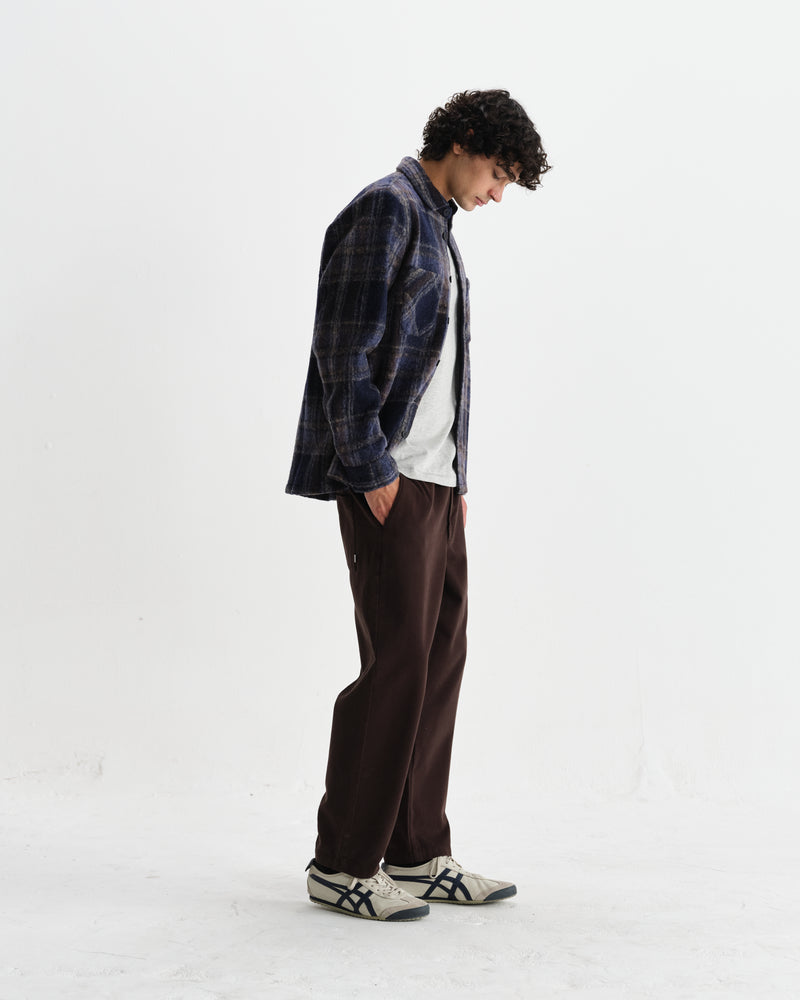 Men s Navy Wool Blend Check Overshirt Wax London men-s-navy-wool-blend-check-overshirt-wax-london