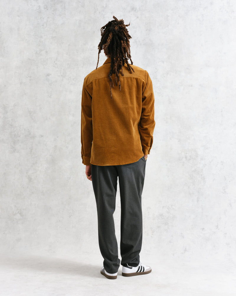 wax london Whiting - Ochre Jumbo Corduroy Overshirt