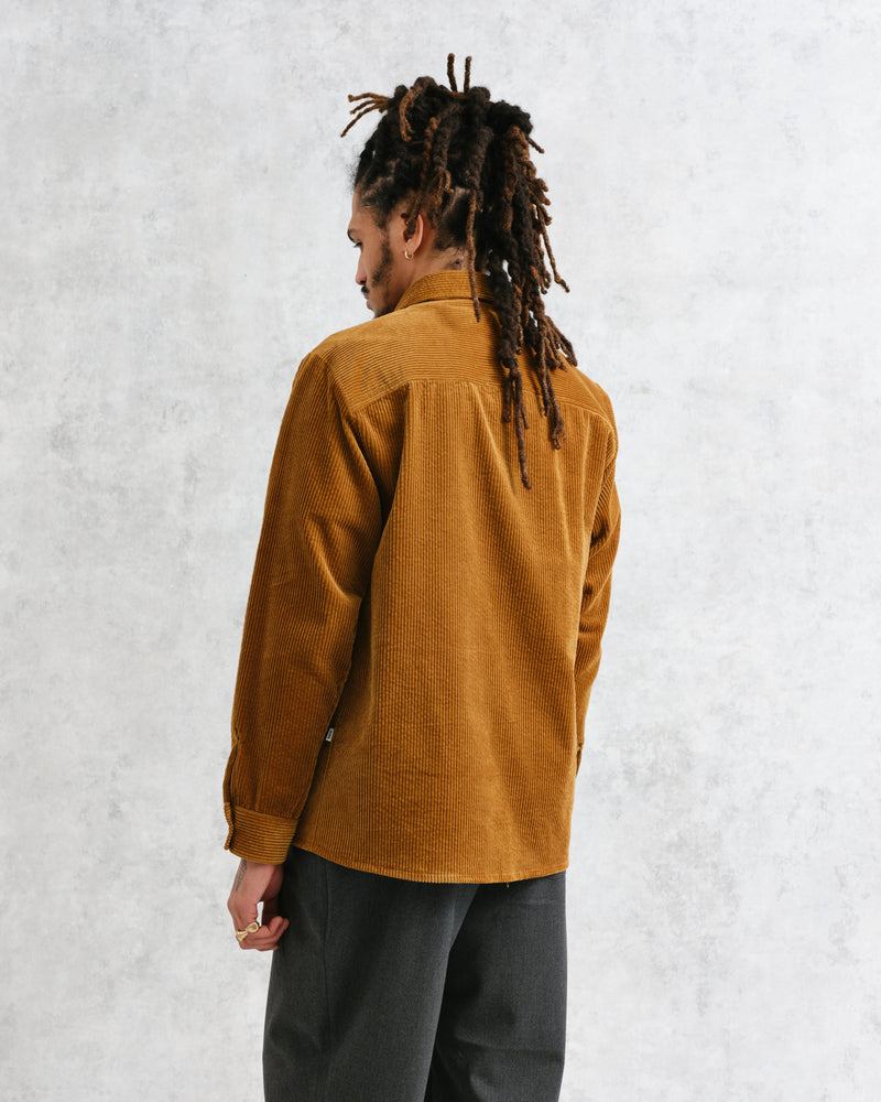 wax london Whiting - Ochre Jumbo Corduroy Overshirt