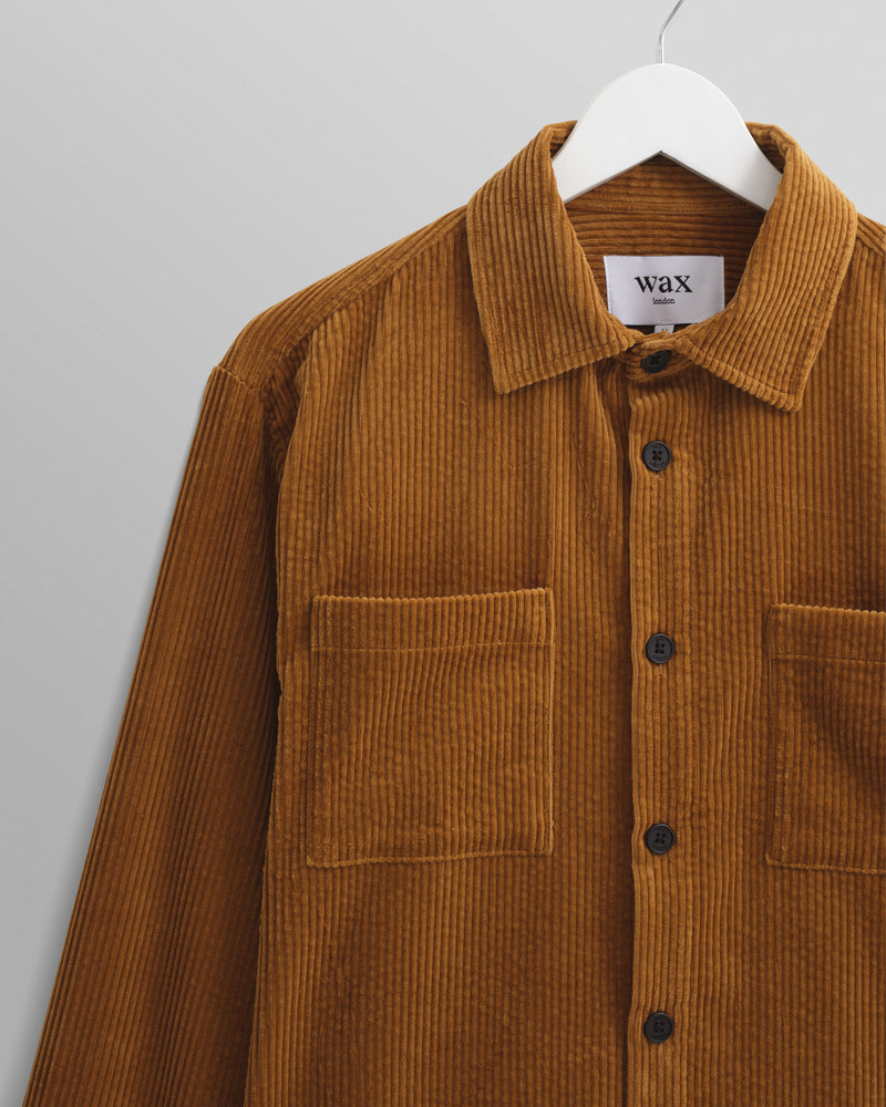 wax london Whiting - Ochre Jumbo Corduroy Overshirt