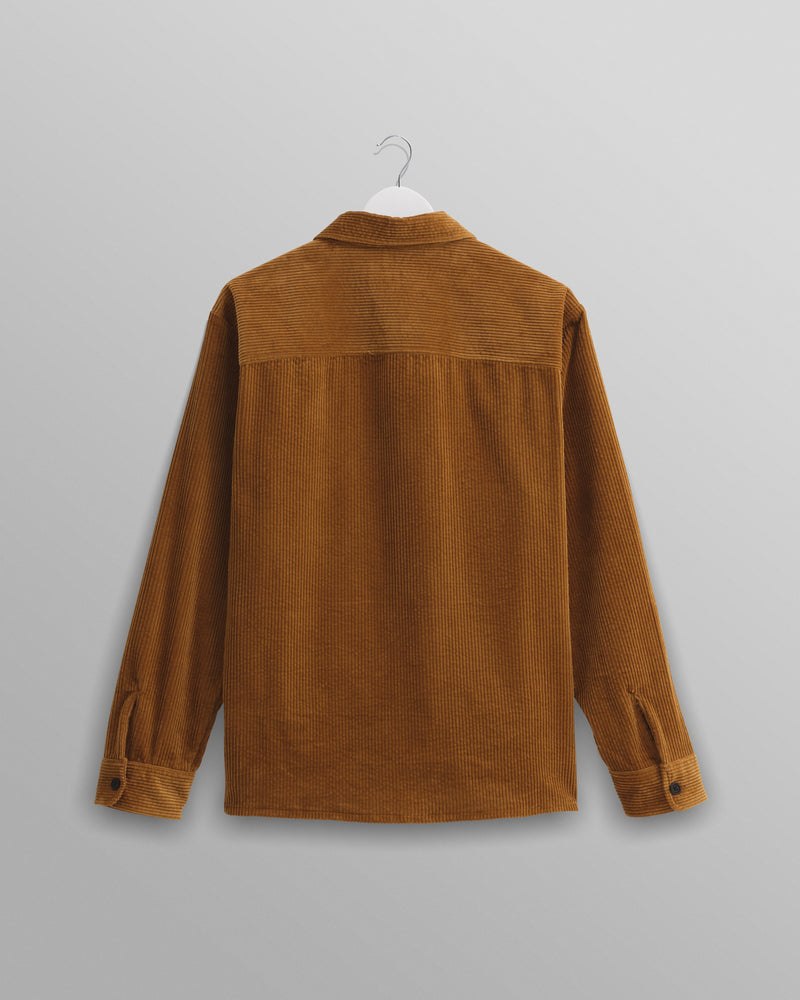 wax london Whiting - Ochre Jumbo Corduroy Overshirt