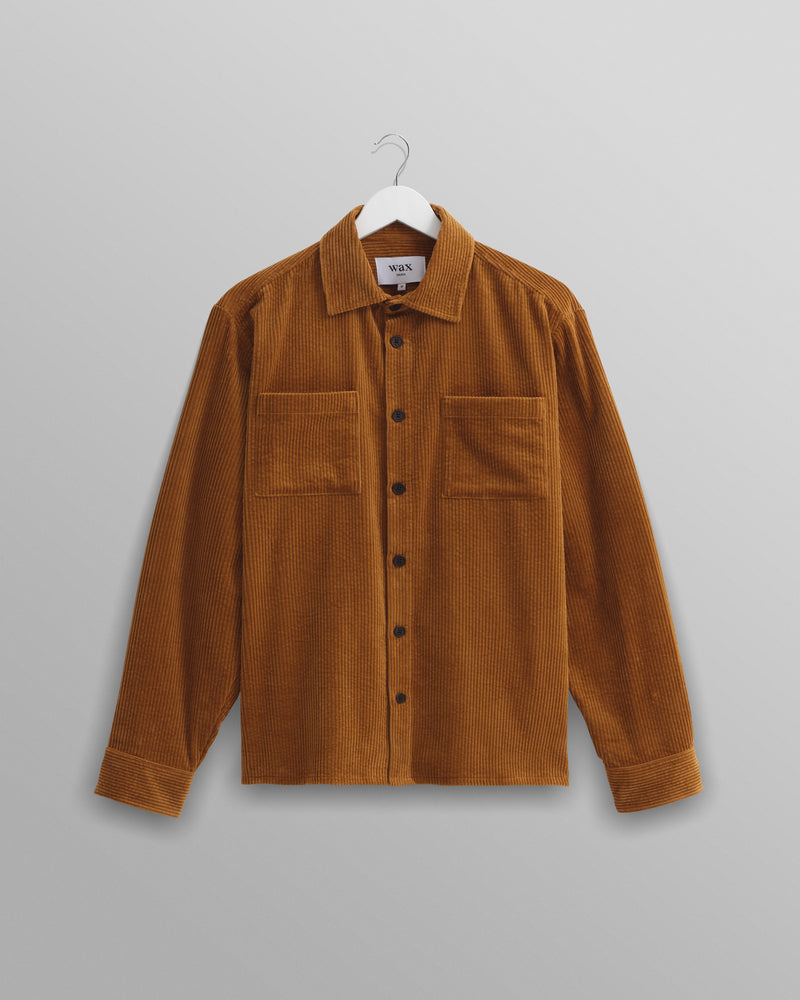 wax london Whiting - Ochre Jumbo Corduroy Overshirt