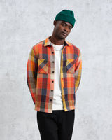 wax london Whiting - Orange Pike Check Overshirt