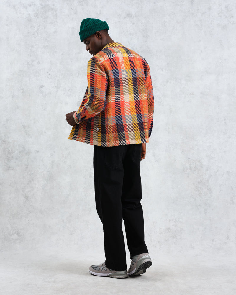 wax london Whiting - Orange Pike Check Overshirt