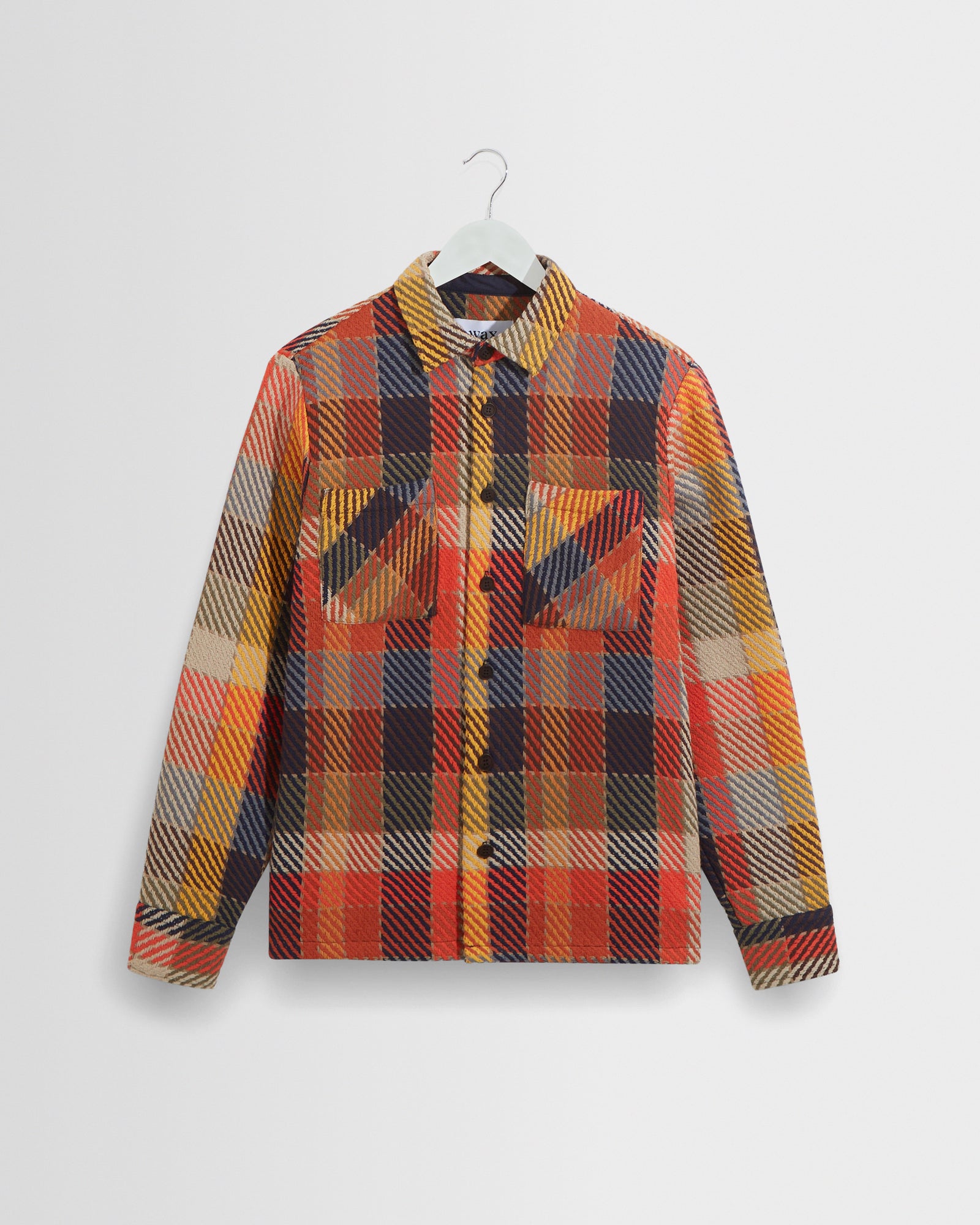 Men's Orange Pike Check Overshirt | Wax London