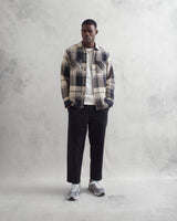 wax london Whiting Overshirt Black/Ecru Spear Check