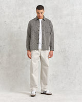 wax london Whiting Overshirt Black/Ecru Stepney