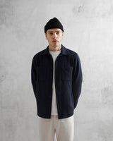 wax london Whiting Overshirt Black/Navy Stepney