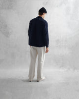 wax london Whiting Overshirt Black/Navy Stepney