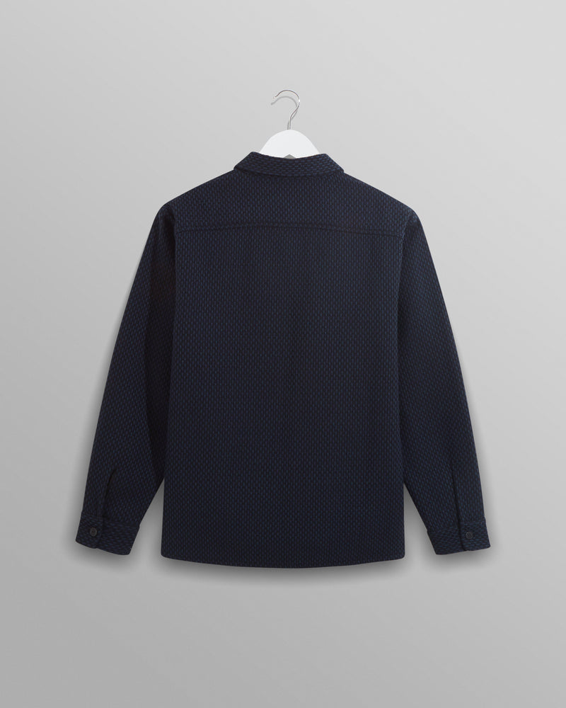 wax london Whiting Overshirt Black/Navy Stepney