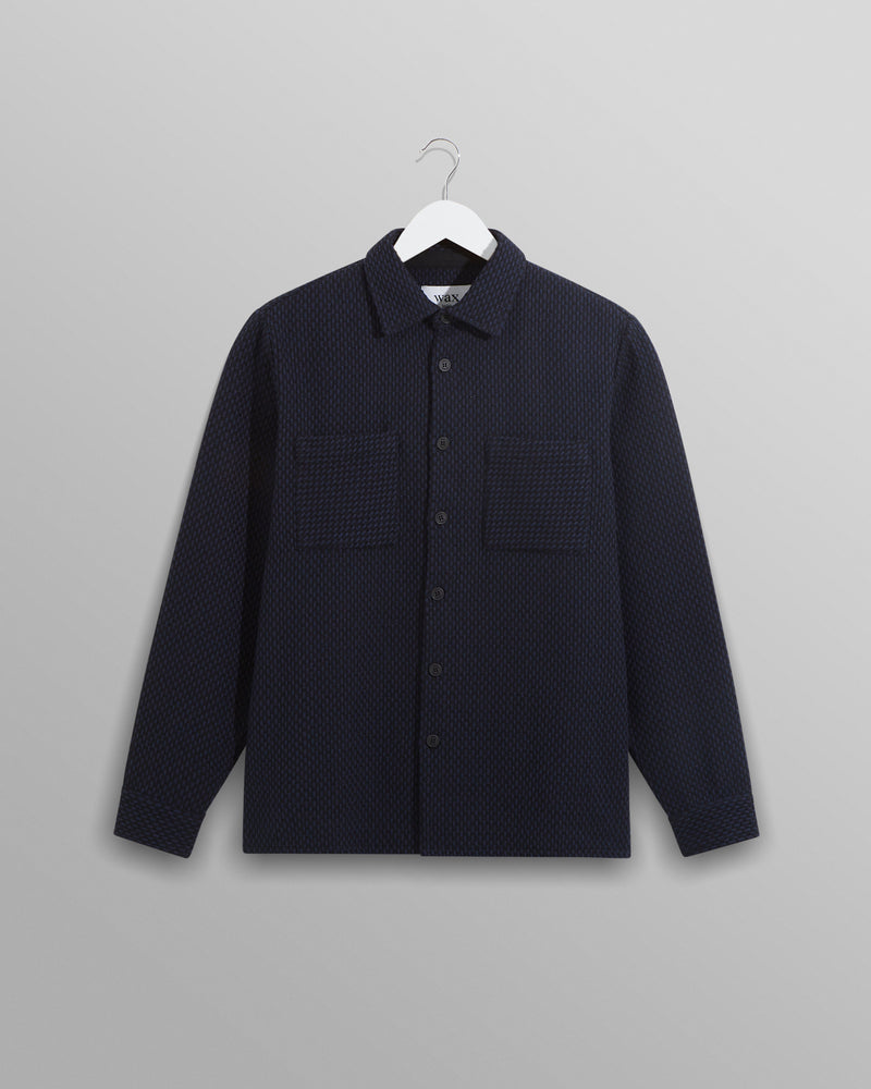 wax london Whiting Overshirt Black/Navy Stepney