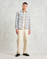 wax london Whiting - Pale Blue Earl Check Overshirt