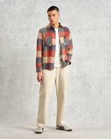 wax london Whiting - Red And Multicolour Block Check Overshirt