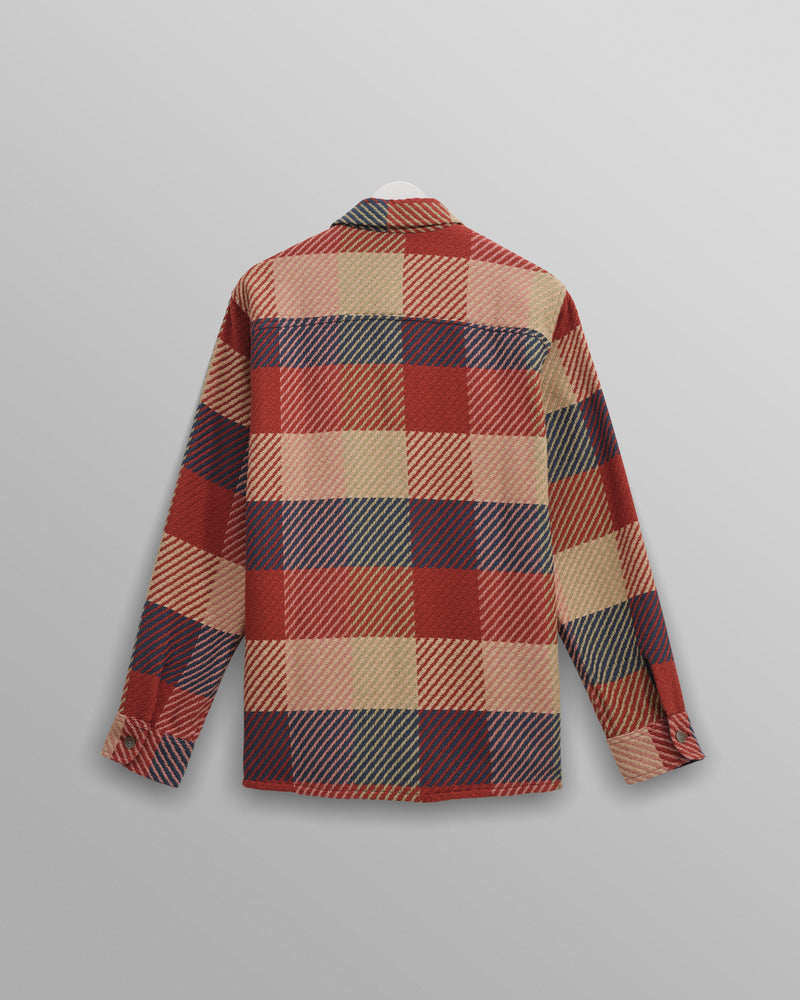 Men's Red And Multicolour Block Check Overshirt & Wax London