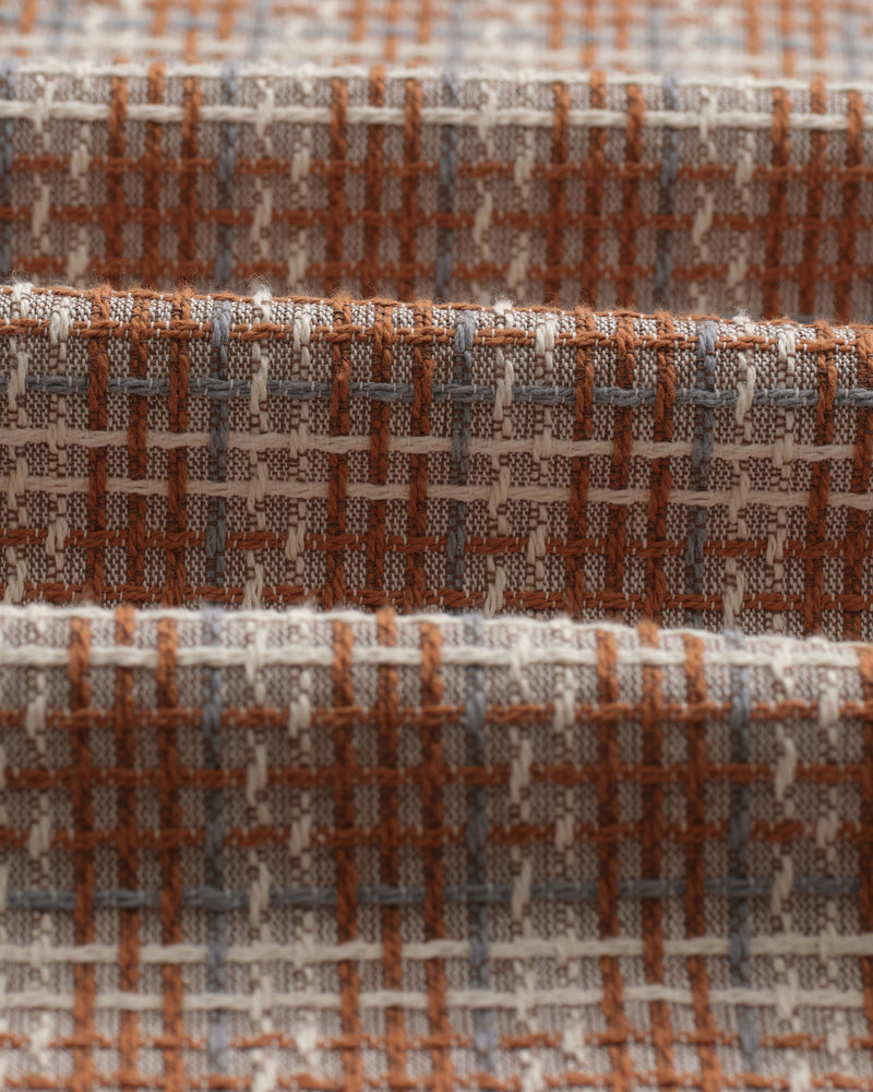 wax london Whiting - Tan And Multicolour Ladder Check Overshirt