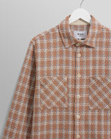 wax london Whiting - Tan And Multicolour Ladder Check Overshirt