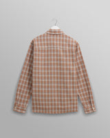 wax london Whiting - Tan And Multicolour Ladder Check Overshirt
