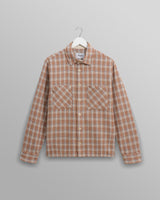 wax london Whiting - Tan And Multicolour Ladder Check Overshirt