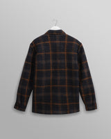 wax london men's Whiting - Teal And Orange Drawn Check Overshirt