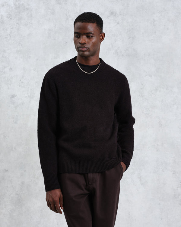 wax london Wilde - Black Boucle Crew Neck