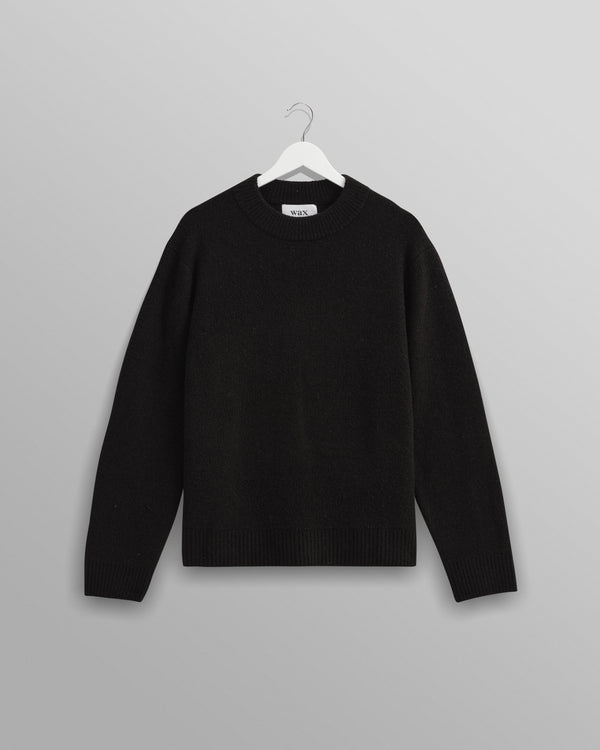 wax london Wilde - Black Boucle Crew Neck