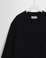 wax london men's Wilde - Black Fluffy Wool Crewneck