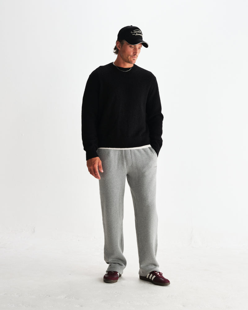 wax london men's Wilde - Black Fluffy Wool Crewneck