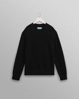 wax london men's Wilde - Black Fluffy Wool Crewneck