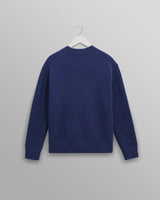 wax london men's Wilde - Blue Fluffy Wool Crewneck
