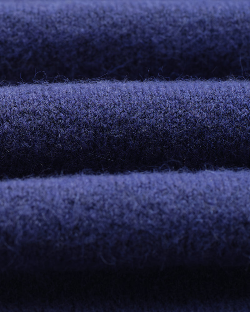 wax london men's Wilde - Blue Fluffy Wool Crewneck